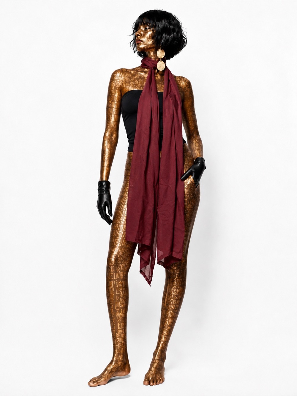 Women's Lightweight Burgundy Scarf Wrap